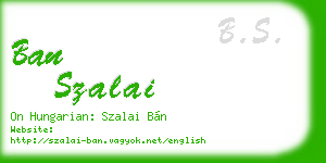 ban szalai business card